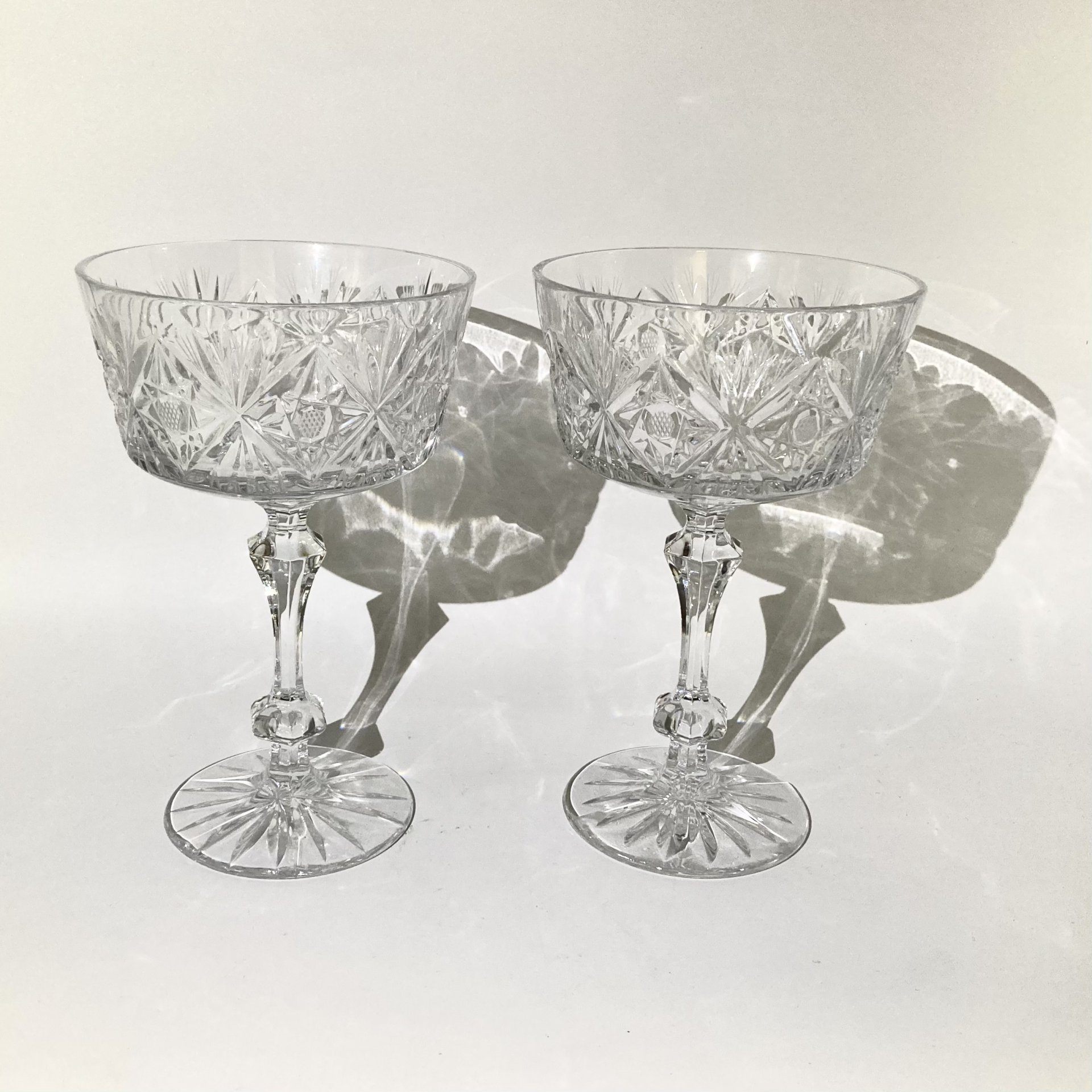 Набор из 2-х креманок (конфетниц), хрусталь, алмазная грань, СССР, 1970-1990 гг.