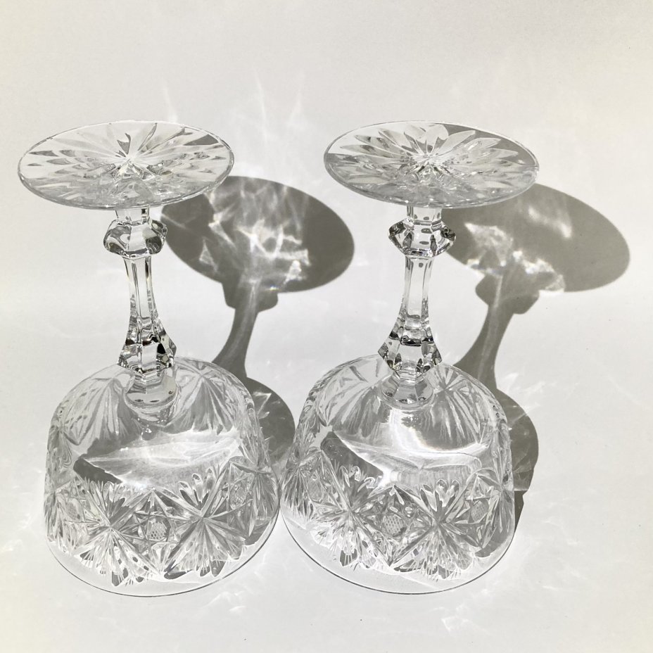 Набор из 2-х креманок (конфетниц), хрусталь, алмазная грань, СССР, 1970-1990 гг.