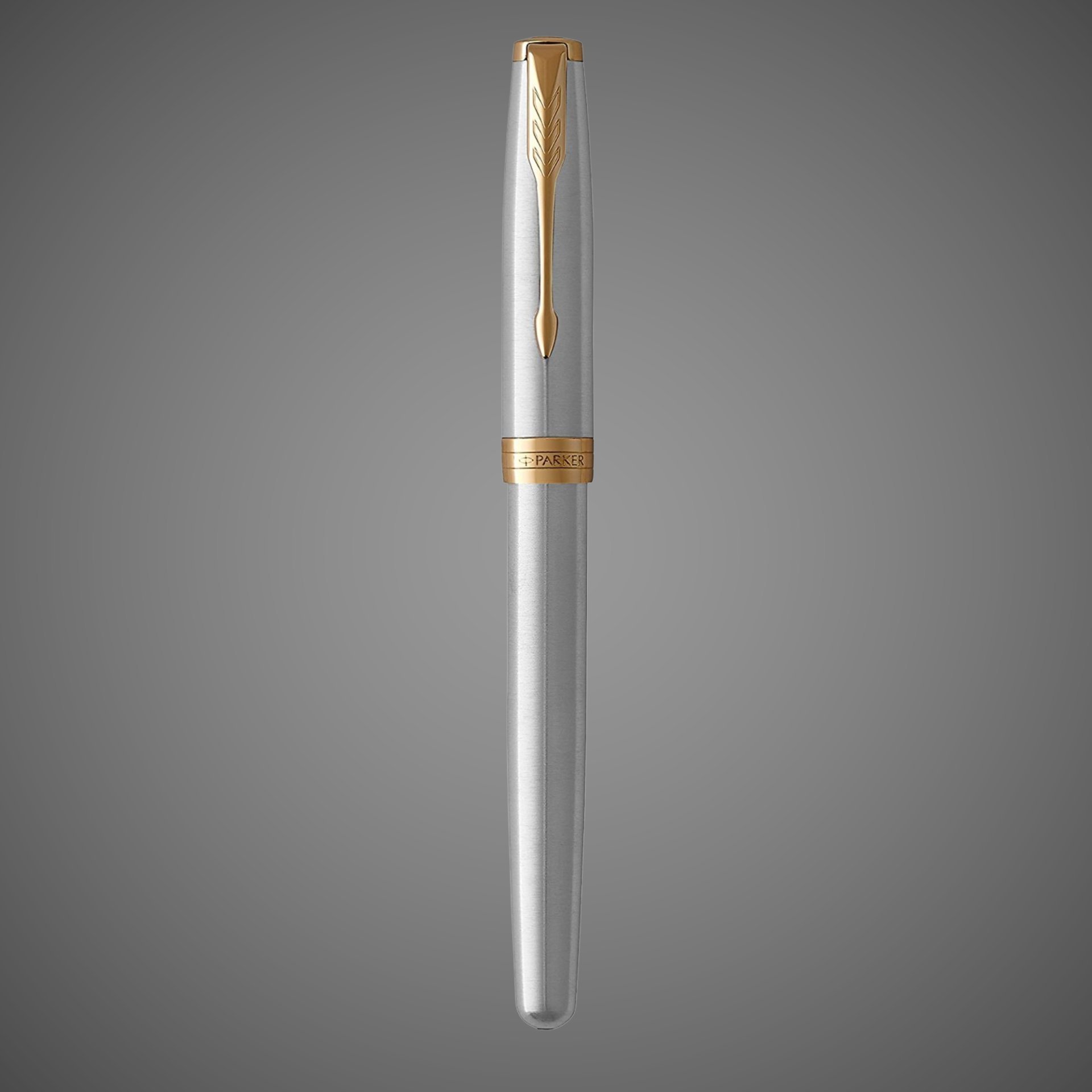 Перьевая ручка Parker Sonnet , Stainless Steel GT, перо: F или М, цвет чернил: black, в подарочной упаковке, Металлы: латунь, нержавеющая сталь, позолота, позолота