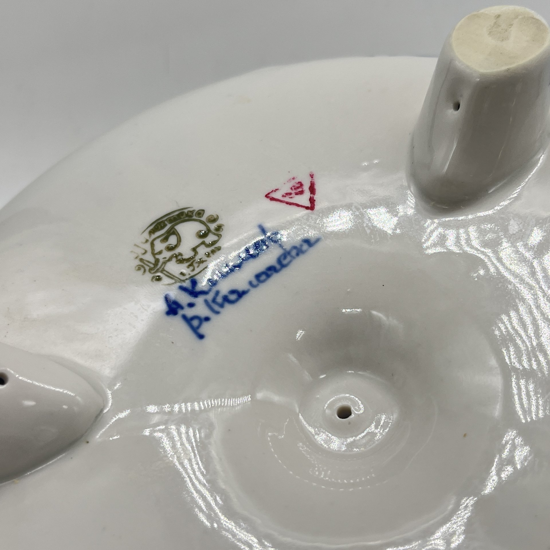 Менажница с расписным цветочным декором, Гжель, авт. Климов, Колочева, фарфор, роспись, Россия, 1990-2010 гг.