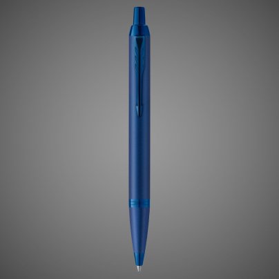 Шариковая ручка Parker IM Monochrome Blue, стержень:M, цвет чернил: blue, в подарочной упаковке., Лаки и смолы: лак, латунь