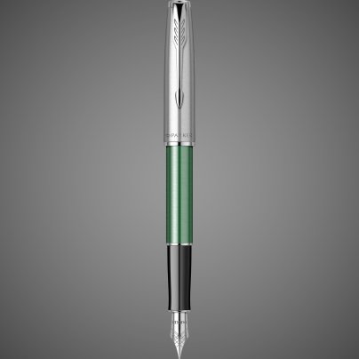 Перьевая ручка Parker Sonnet Essentials Green SB Steel CT, перо: F, цвет чернил black, в подарочной упаковке., Металлы: нержавеющая сталь, палладий, пластик