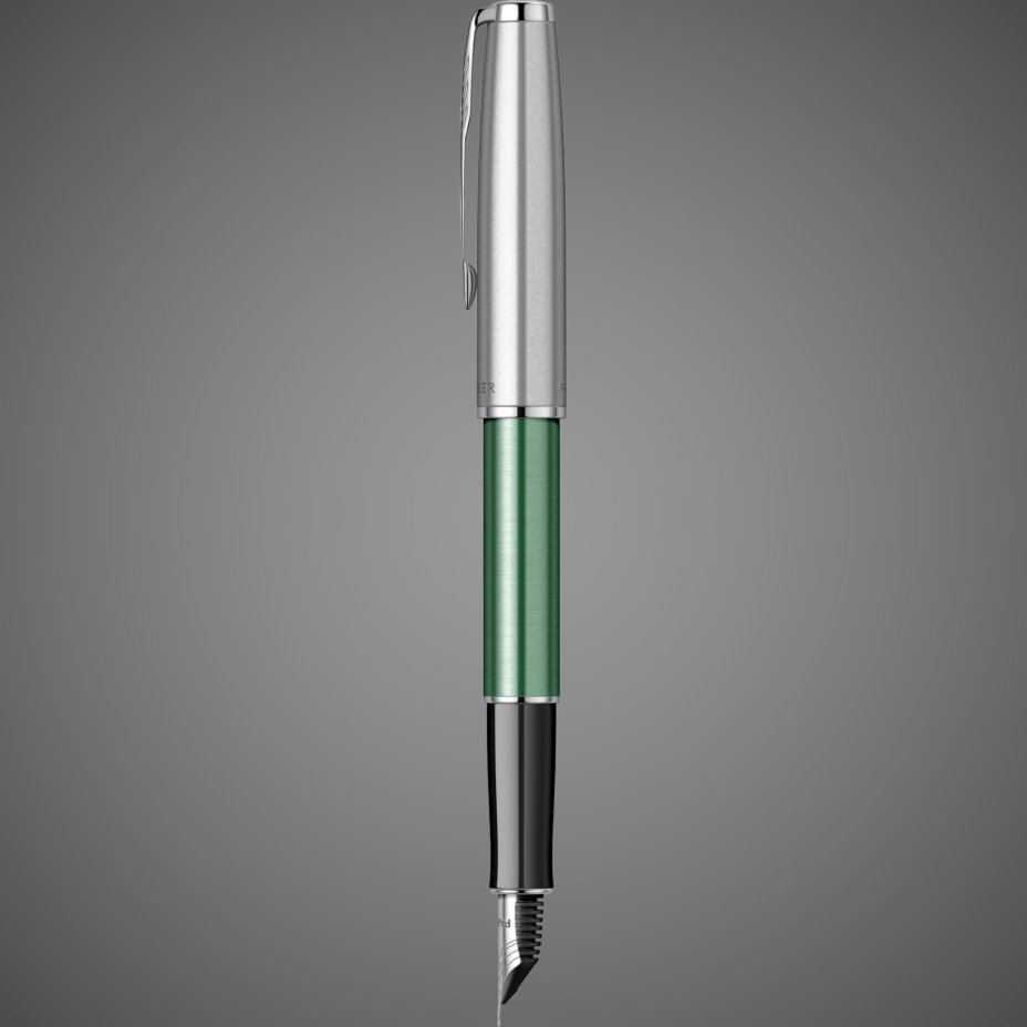 Перьевая ручка Parker Sonnet Essentials Green SB Steel CT, перо: F, цвет чернил black, в подарочной упаковке., Металлы: нержавеющая сталь, палладий, пластик