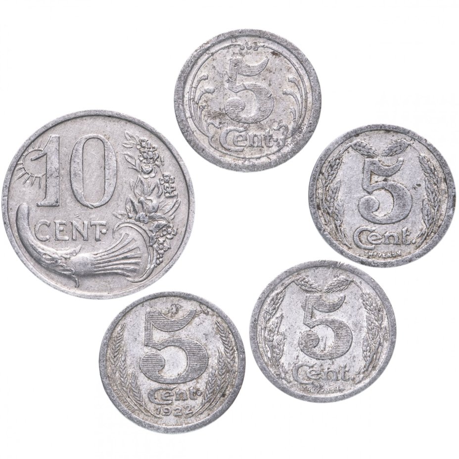 Набор из 5 нотгельдов Франция 1921-1922