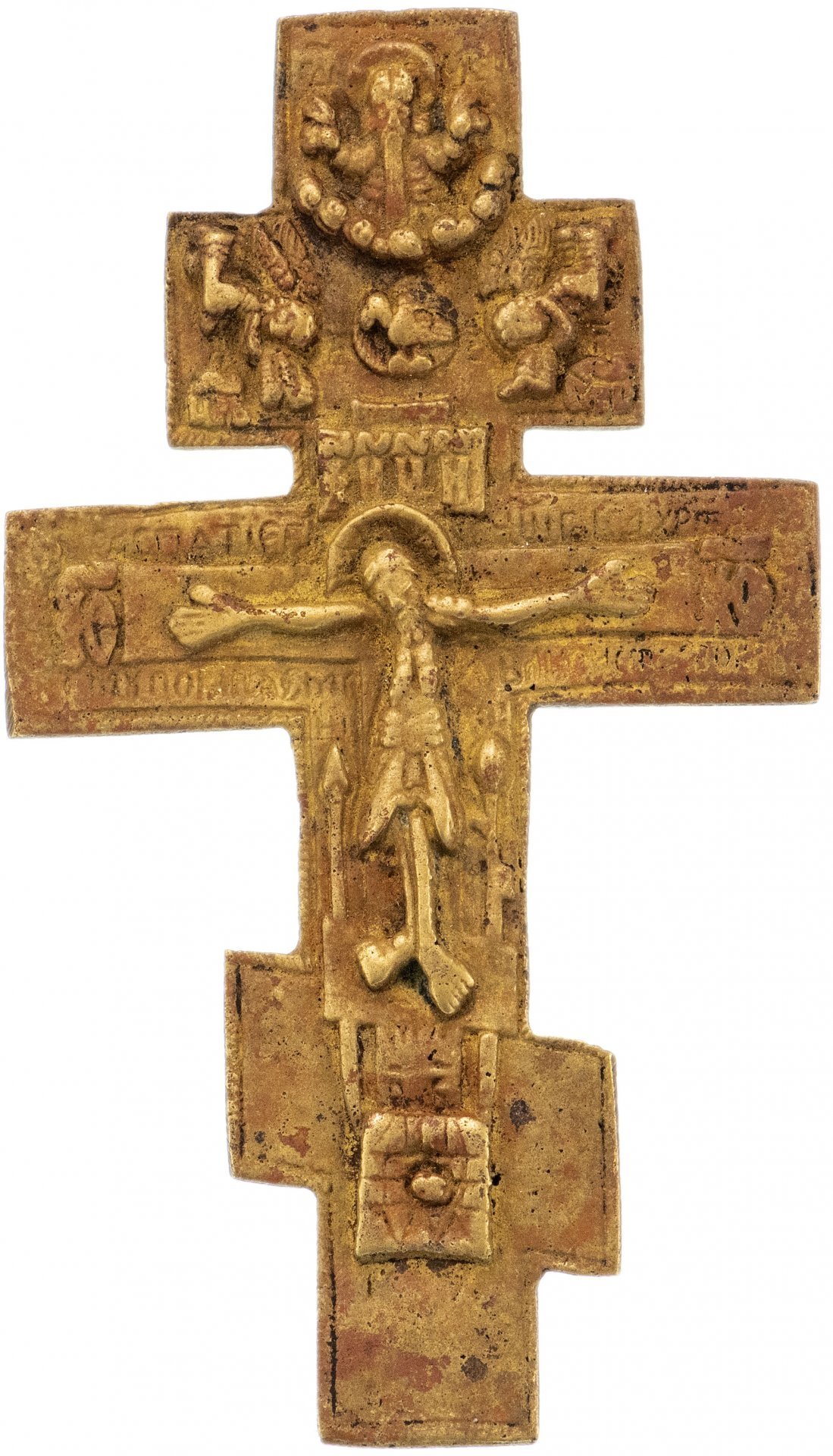 Крест "Распятие Христово", бронза, литье, Российская Империя, 1850-1890 гг.