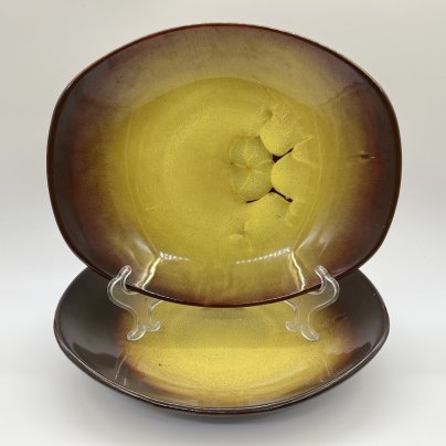 Набор из 2-х сервировочных блюд, фаянс, цветные поливы, СССР, 1970-1990 гг.