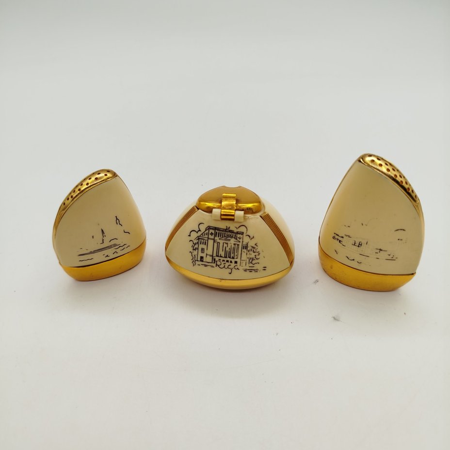 Набор для специй(Круэт) сувенирный "Рига" из трех предметов на подставке