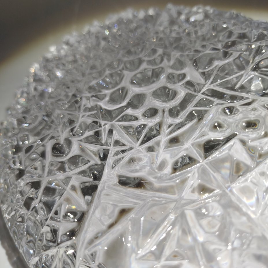 Блюдо сервировочное овальной формы "Космос", автор Л.Д. Смирнова, хрусталь, пресс, Ленинградский завод художественного стекла (ЛЗХС), СССР, 1960-1980 гг.