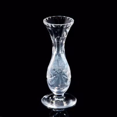 Ваза миниатюрная с рельефным декором, стекло, резьба, СССР, 1970-1990 гг.
