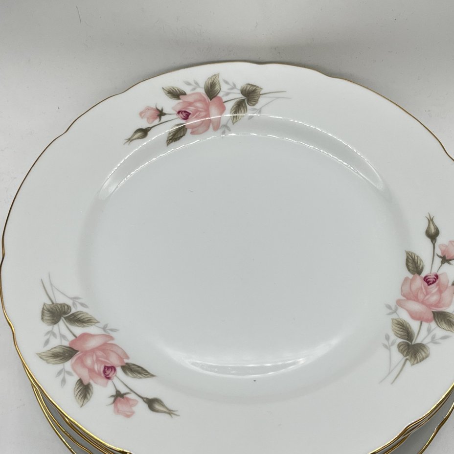 Набор из 6 обеденных тарелок "Роза", фарфор, деколь, золочение, Tono China, Япония, 1970-1990 гг.