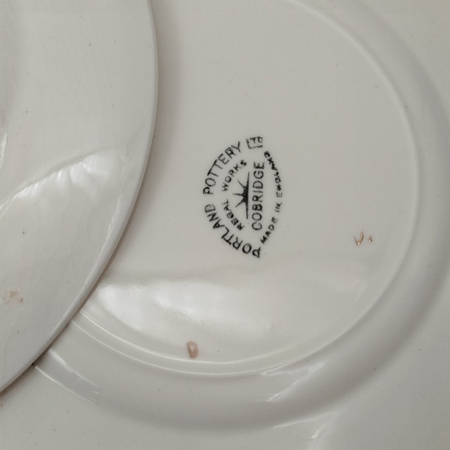 Набор пирожковых тарелок с цветочным декором на 7 персон, Portland Pottery