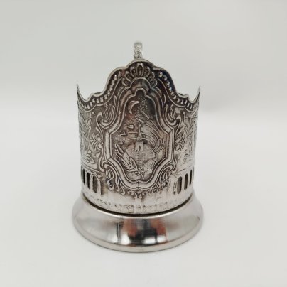 Подстаканник "Советский космос", мНЦ (медь-никель-цинк), Кольчугинский завод цветных металлов