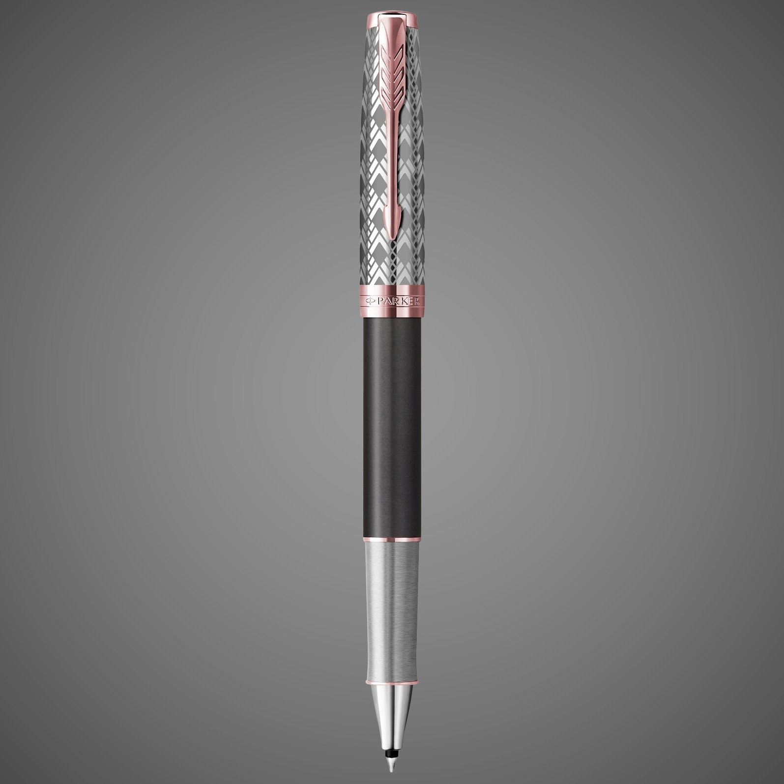 Ручка-роллер Parker Sonnet Premium Refresh GREY GT, стержень: F, цвет чернил: black, в подарочной упаковке, Лаки и смолы: лак, латунь, нержавеющая сталь, позолота, родий
