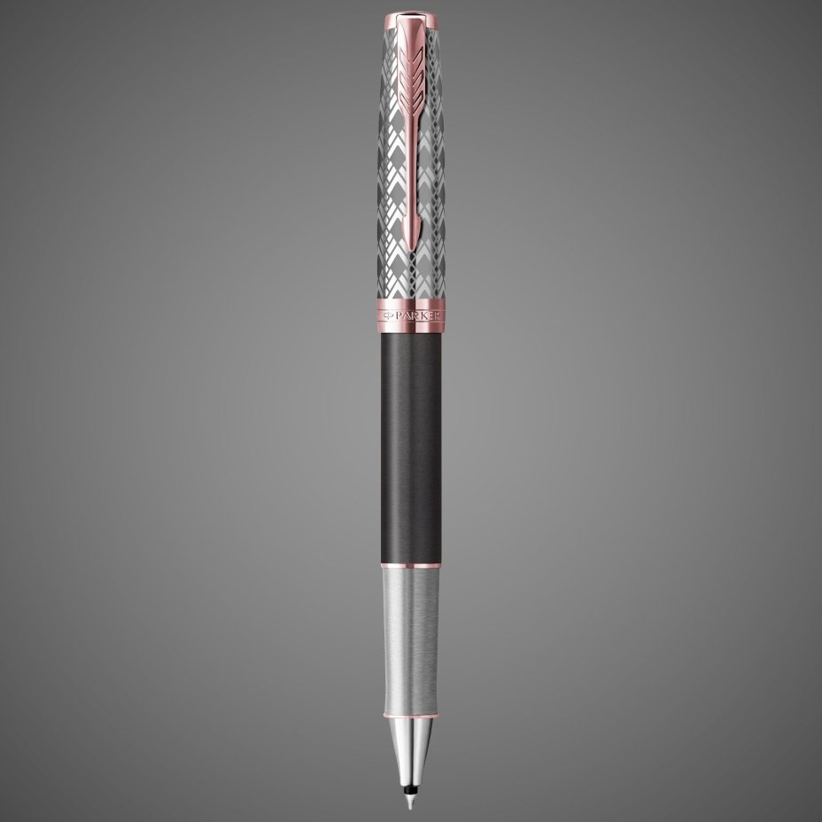 Ручка-роллер Parker Sonnet Premium Refresh GREY GT, стержень: F, цвет чернил: black, в подарочной упаковке, Лаки и смолы: лак, латунь, нержавеющая сталь, позолота, родий