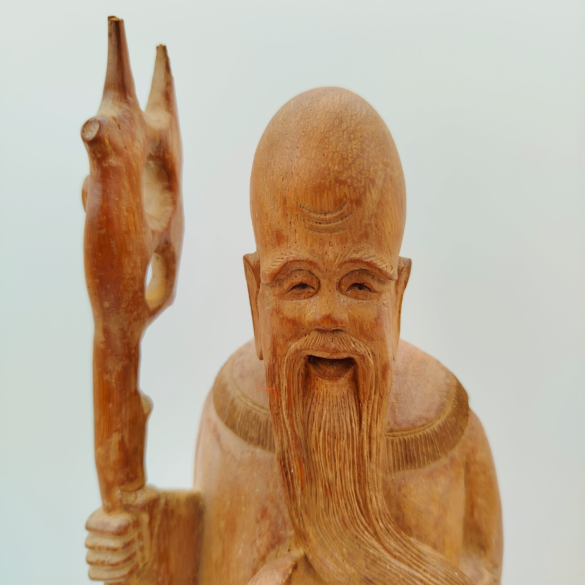 Скульптура "Шоу-син" (божество долголетия), дерево, резьба, Китай, 1950-1980 гг.