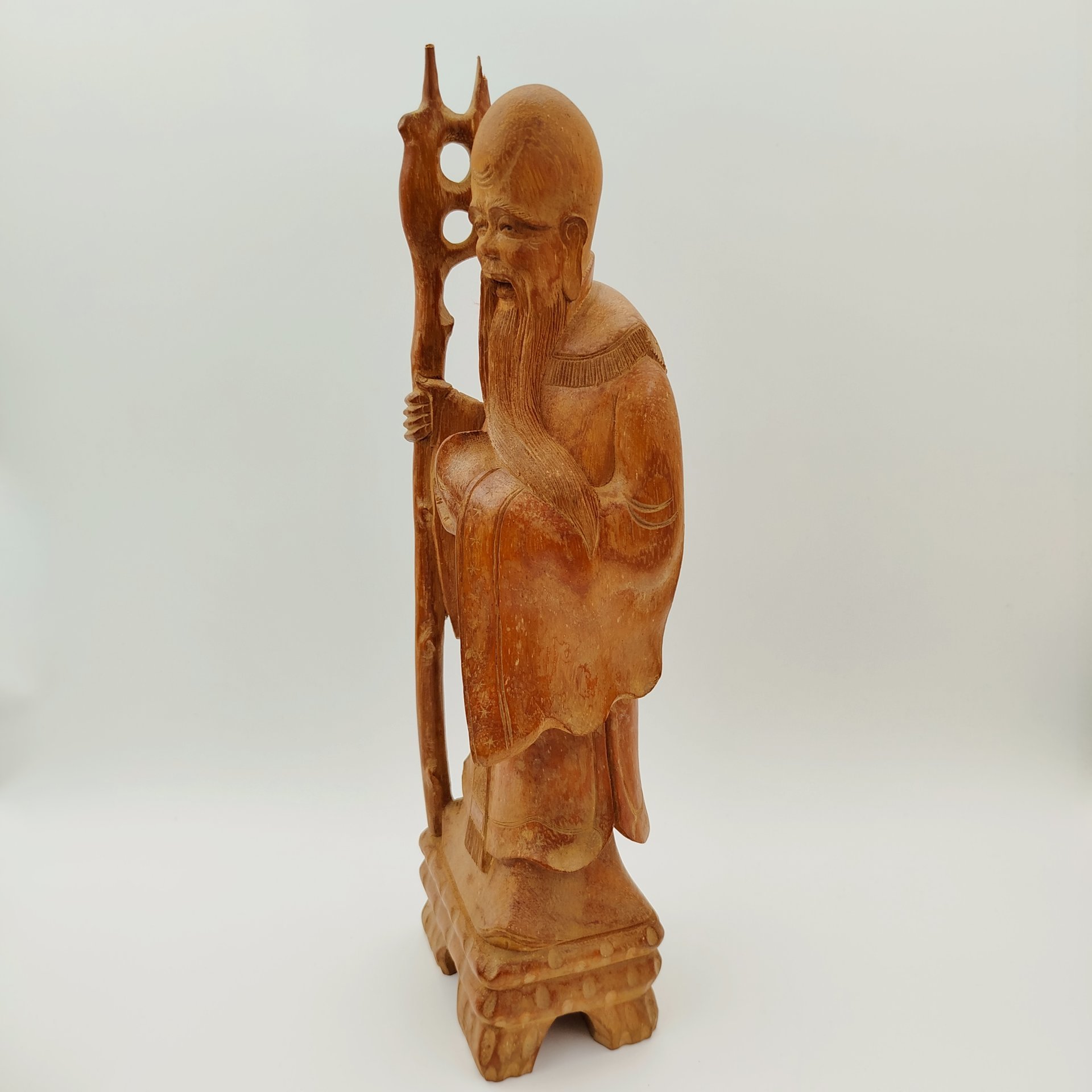 Скульптура "Шоу-син" (божество долголетия), дерево, резьба, Китай, 1950-1980 гг.