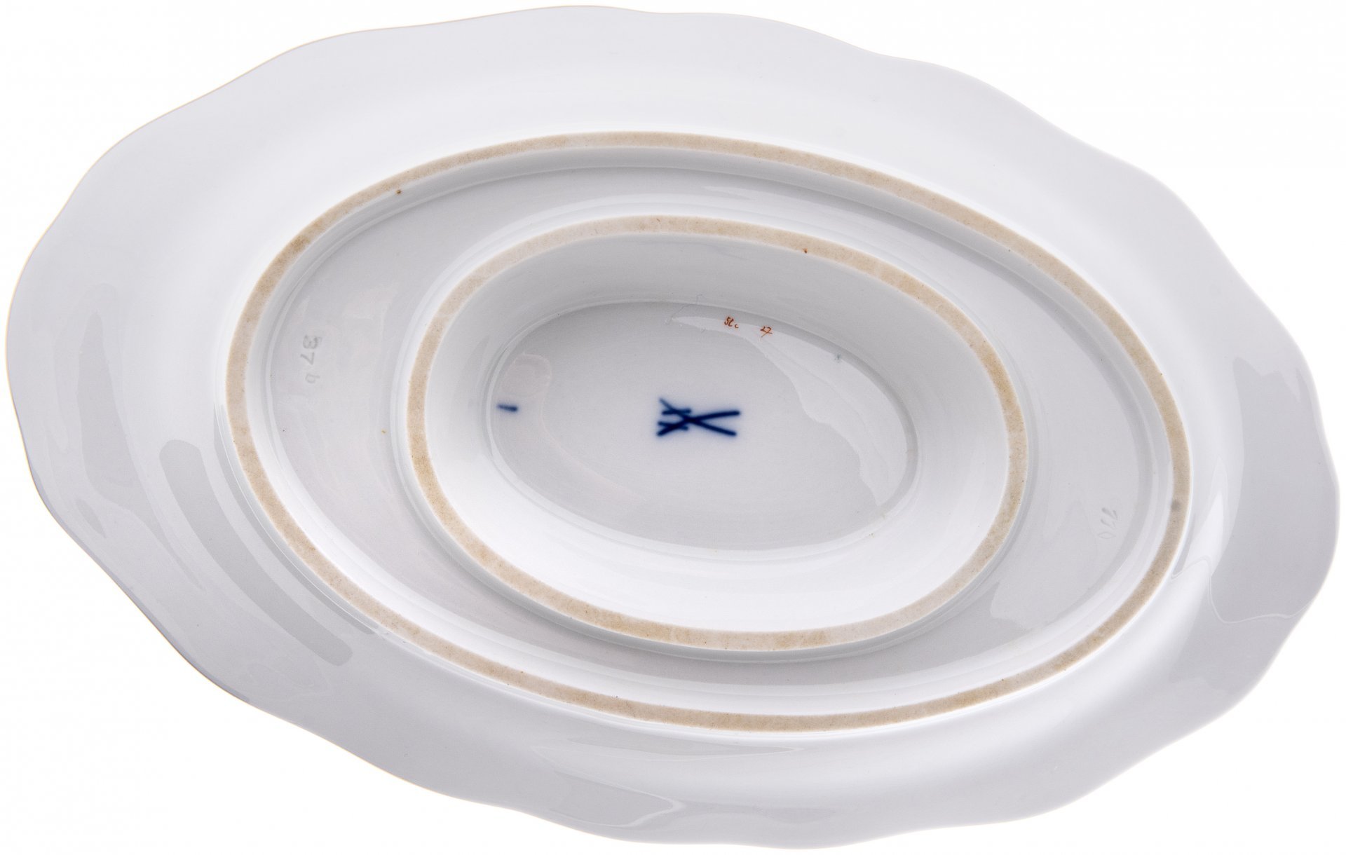 Соусник с флоральным узором, фарфор, деколь, мануфактура "Мейсен" (Meissen), Германия, 1975 г., Meissen (Мейсенский фарфор)