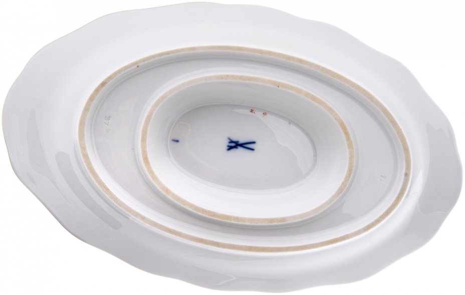 Соусник с флоральным узором, фарфор, деколь, мануфактура "Мейсен" (Meissen), Германия, 1975 г., Meissen (Мейсенский фарфор)
