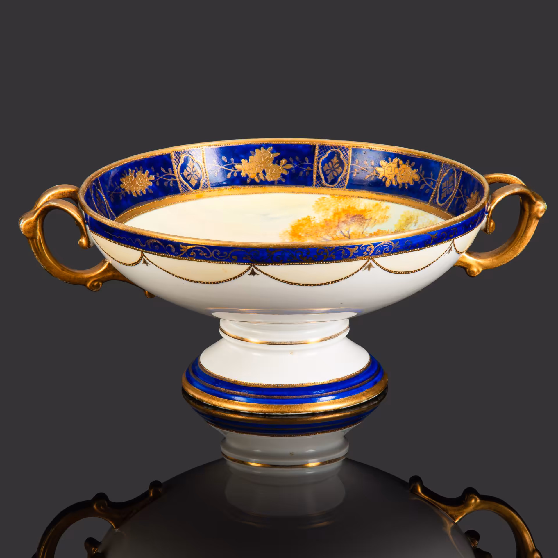 Фруктовница, украшенная изображением пейзажа, Noritake