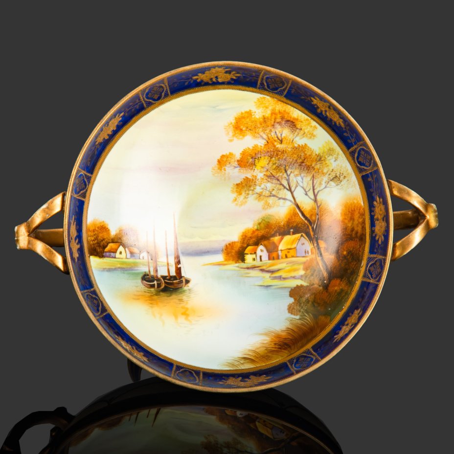 Фруктовница, украшенная изображением пейзажа, Noritake