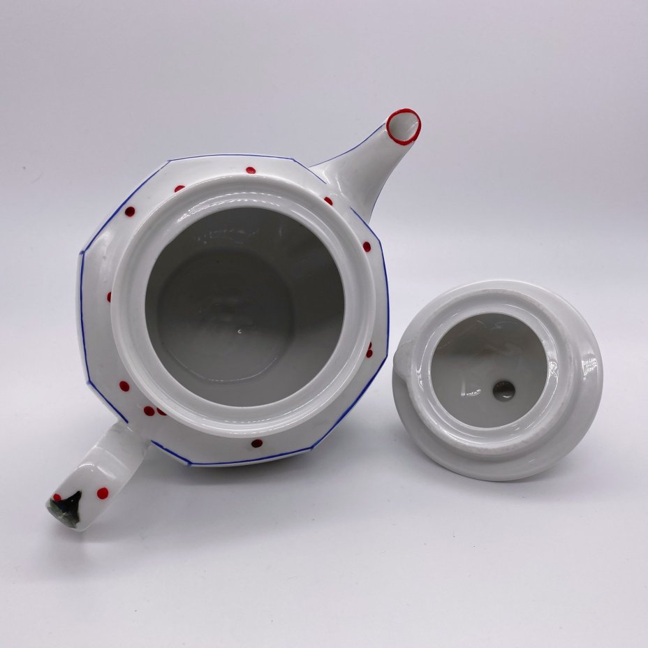 Чайник, украшенный авторской росписью художника M.Pierre V. "Листья омелы", Winterling Marktleuthen Bavaria