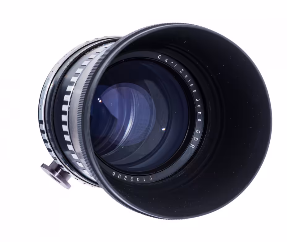 Объектив фотографический "Carl Zeiss Sonnar 2.8/180" в родном кофре, сплав металлов, производство "Carl Zeiss Jena", ГДР, 1970-1990 гг., Carl Zeiss