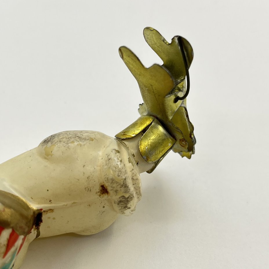 Игрушка елочная на прищепке "Заяц с барабаном"