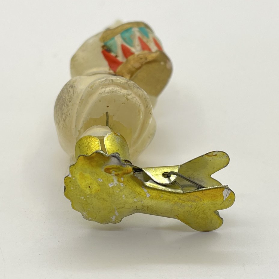 Игрушка елочная на прищепке "Заяц с барабаном"