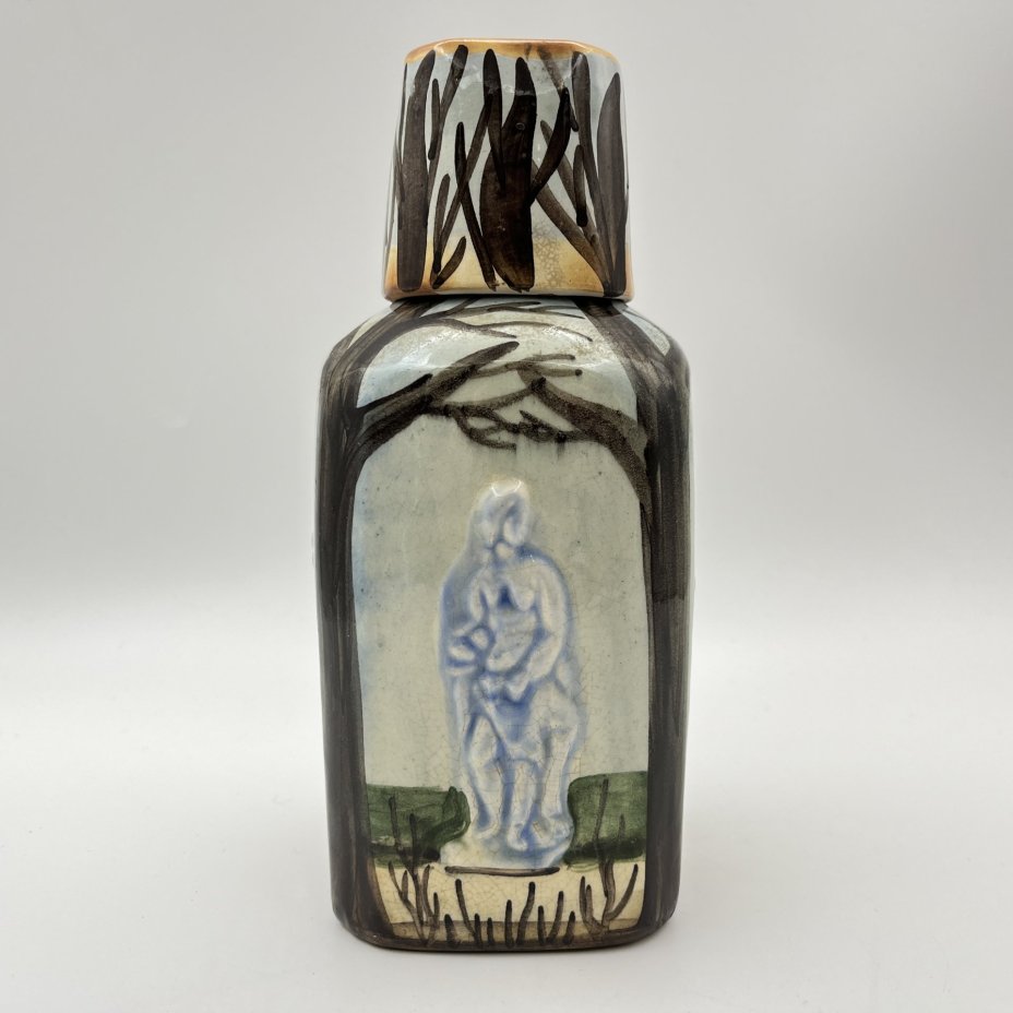 Штоф четырехгранный "Летний сад" с крышкой-стопкой