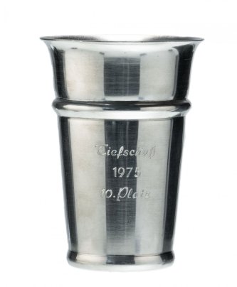 Бокал наградной с гравировкой  "Стрельба. 1975. 10 место", олово, фирма "Frieling Zinn", Германия, 1970-1975 гг.