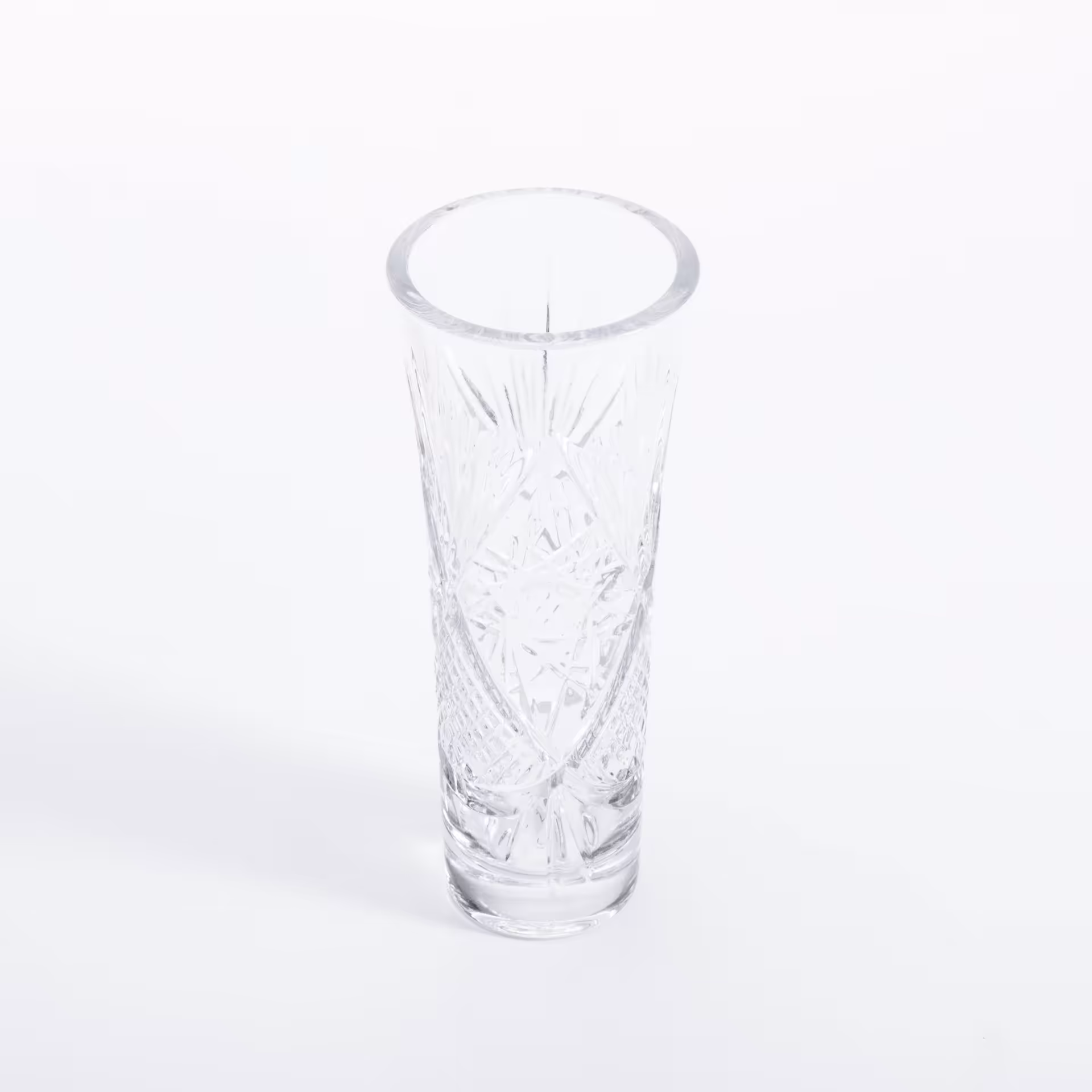 Ваза для цветов с рельефным декором, стекло, СССР, 1970-1990 гг.