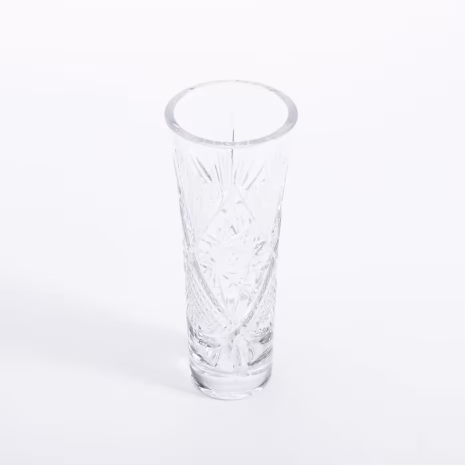 Ваза для цветов с рельефным декором, стекло, СССР, 1970-1990 гг.