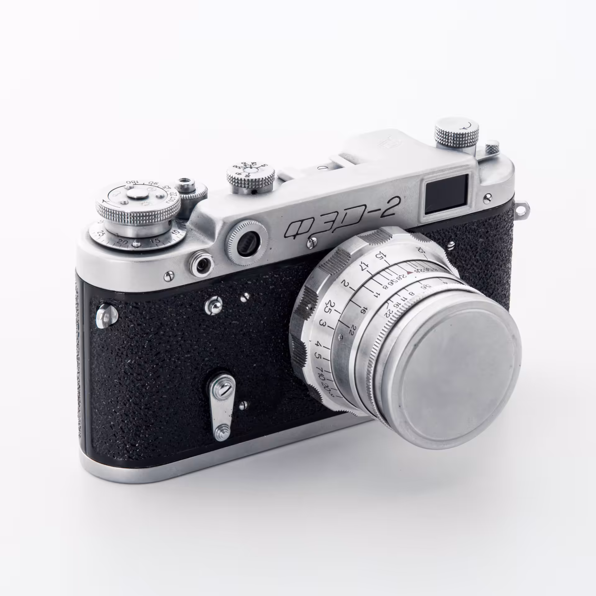 Фотоаппарат "ФЭД-2" с объективом "Индустар-26м" и светофильтром, в оригинальном кофре, Харьковский машиностроительный завод им. Дзержинского (ФЭД)