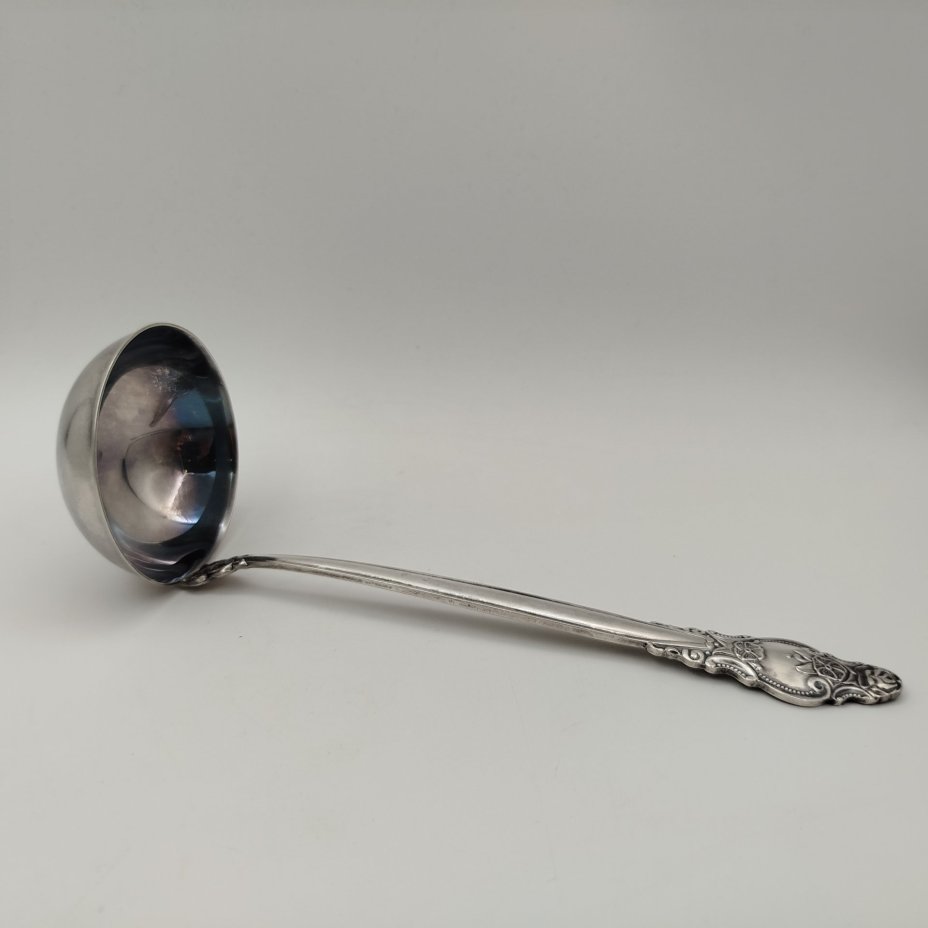 Половник с цветочным декором, мНЦ (медь-никель-цинк), Кольчугинский завод цветных металлов, СССР, 1950-1980 гг., Кольчугинский завод цветных металлов