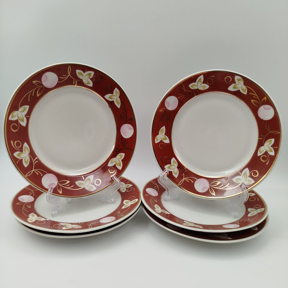 Набор десертных тарелок "Слива" на 6 персон, автор А.А. Чекулина