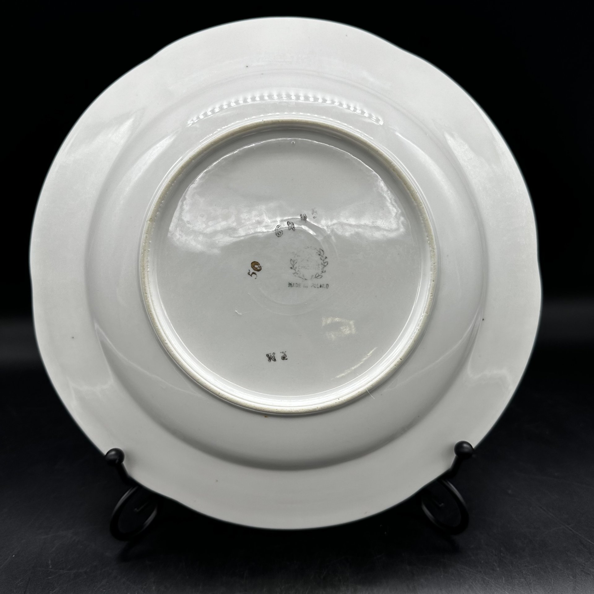 Тарелка с цветочным декором, фарфор, деколь, золочение, Chodziez, Польша, 1980-1990 гг.