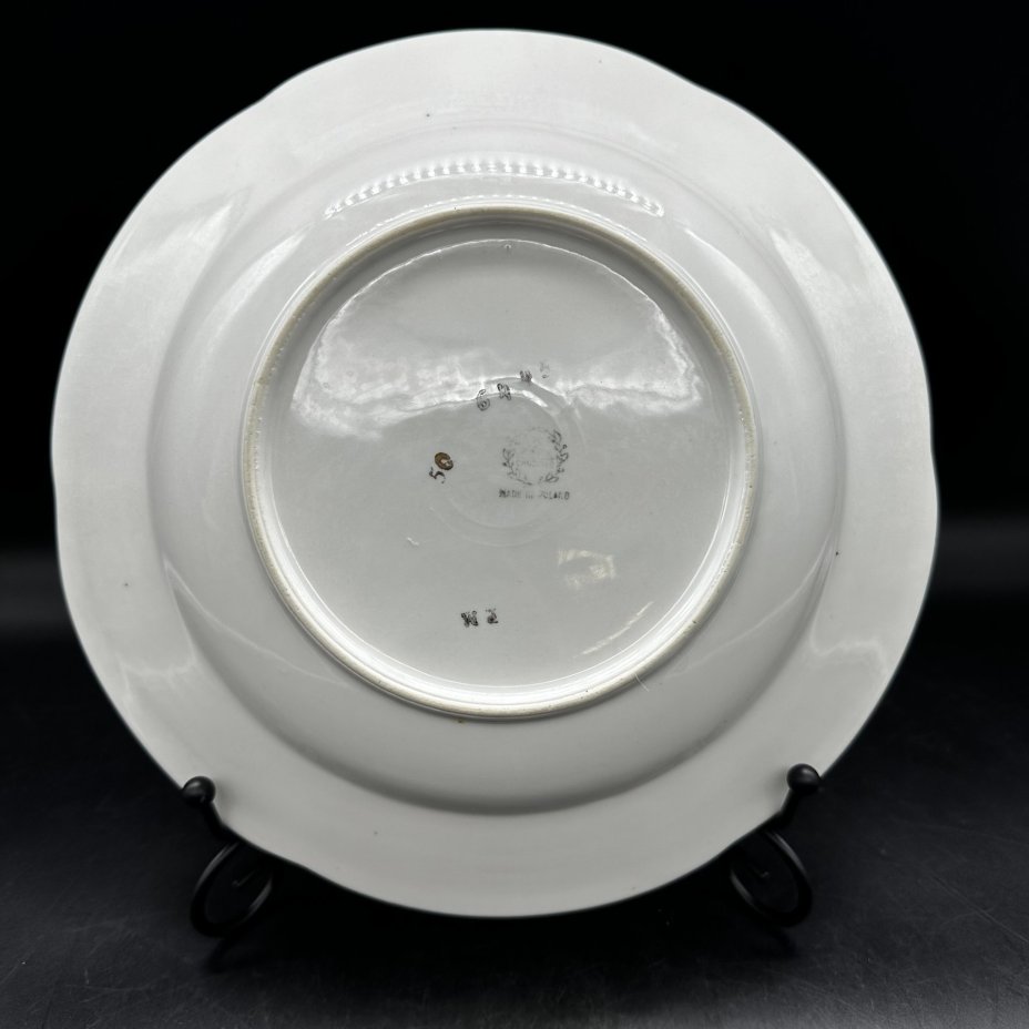Тарелка с цветочным декором, фарфор, деколь, золочение, Chodziez, Польша, 1980-1990 гг.