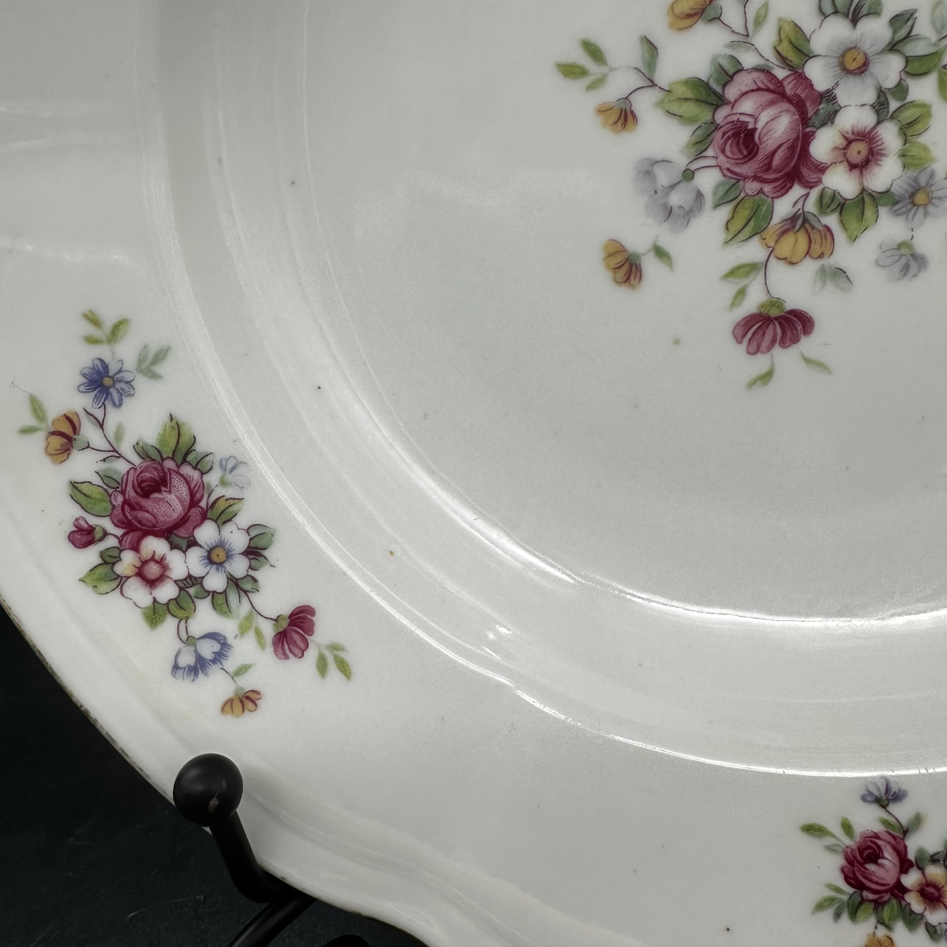 Тарелка с цветочным декором, фарфор, деколь, золочение, Chodziez, Польша, 1980-1990 гг.