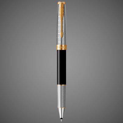 Ручка-роллер Parker Sonnet Premium Refresh BLACK GT, стержень: F, цвет чернил: black, в подарочной упаковке, Металлы: золото, лак, латунь, нержавеющая сталь