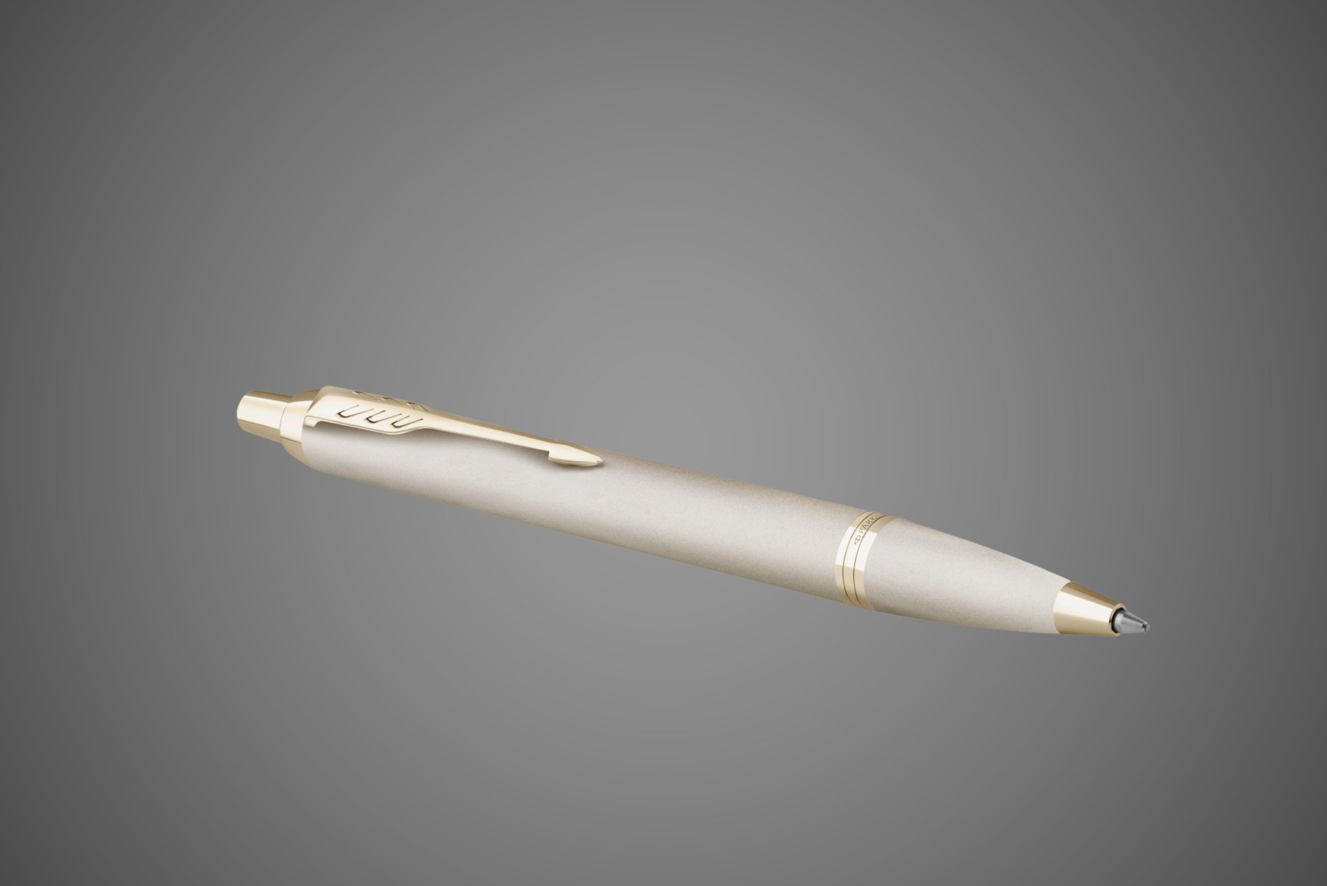 Шариковая ручка Parker IM Professionals Monochrome Champagne, стержень:M, цвет чернил: blue, в подарочной упаковке., Покрытия: PVD-покрытие, лак, латунь, позолота, сталь
