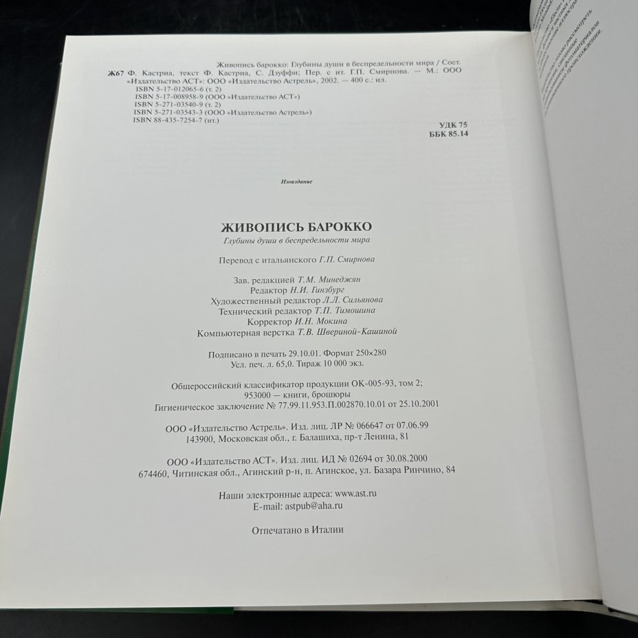 Альбом "Живопись Барокко. Глубины души в беспредельности мира", Издательство «Астрель-СПб»
