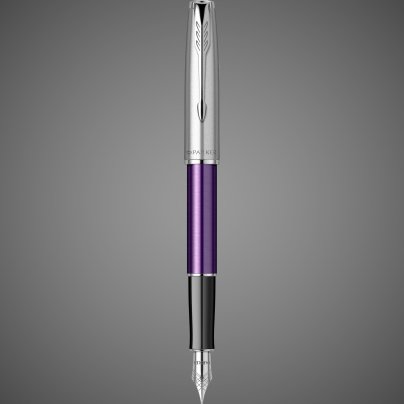 Перьевая ручка Parker Sonnet Essentials Violet SB Steel CT, перо: F, цвет чернил black, в подарочной упаковке., Металлы: нержавеющая сталь, палладий, пластик