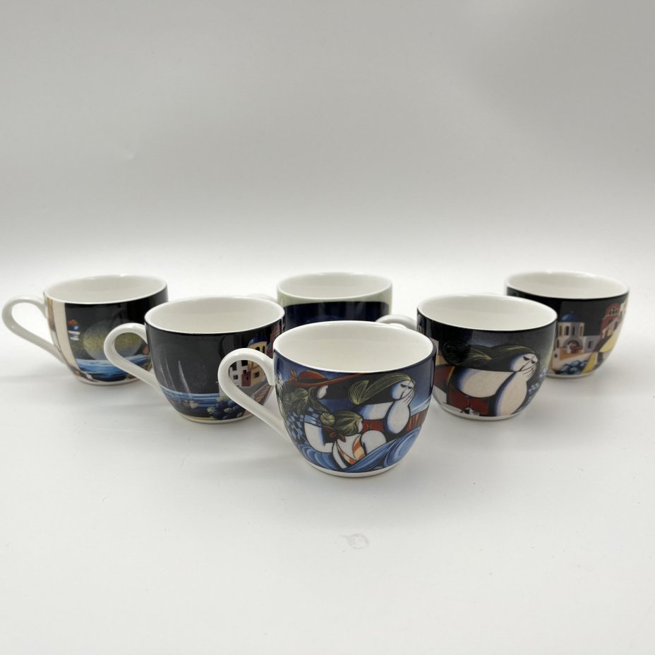 Набор кофейных пар для эспрессо на 6 персон, Nims, декор "Aldo Lanciano"