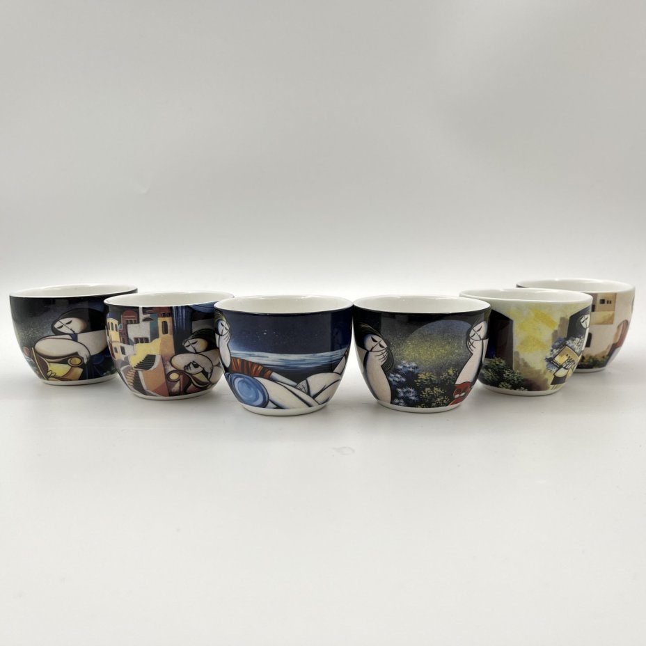 Набор кофейных пар для эспрессо на 6 персон, Nims, декор "Aldo Lanciano"