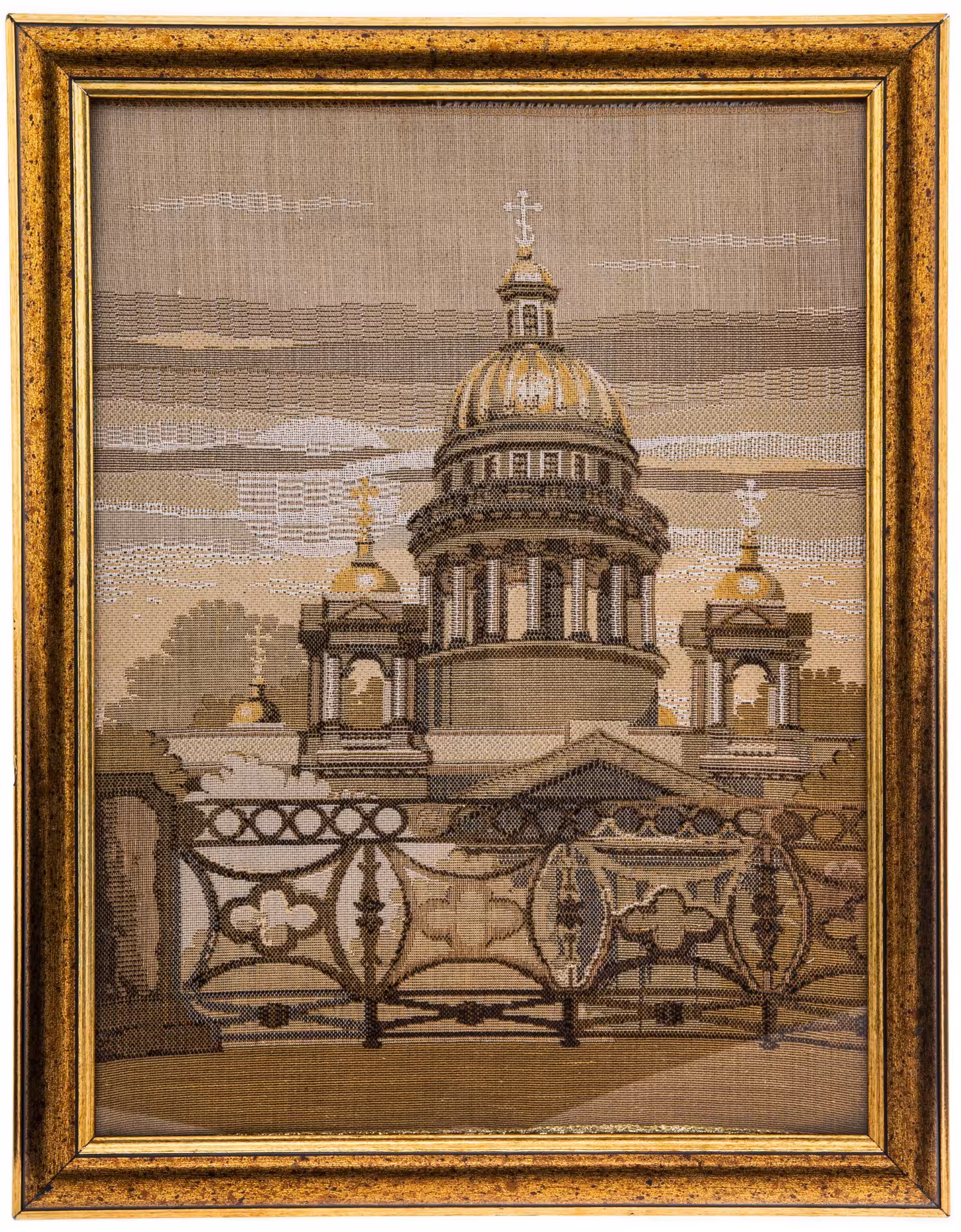 Панно настенное "Исаакиевский собор", гобелен, рама, стекло, СССР, 1970-1990 гг.