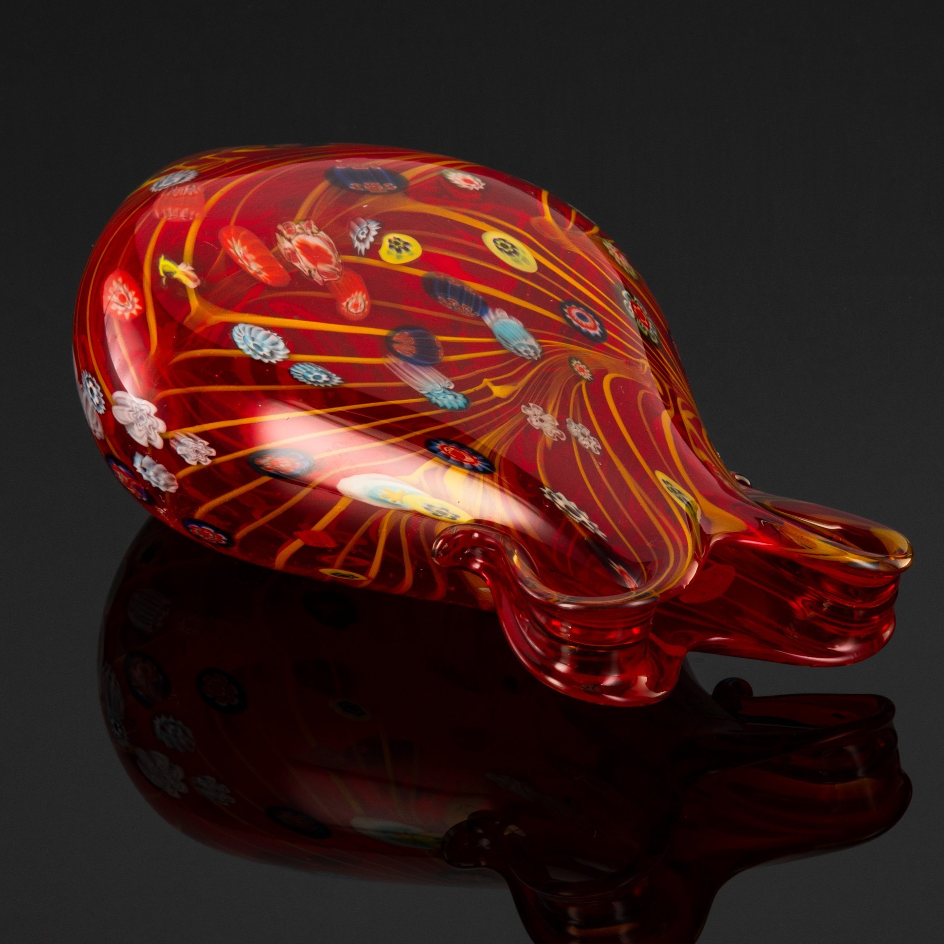 Ваза насыщенного красного цвета, Murano