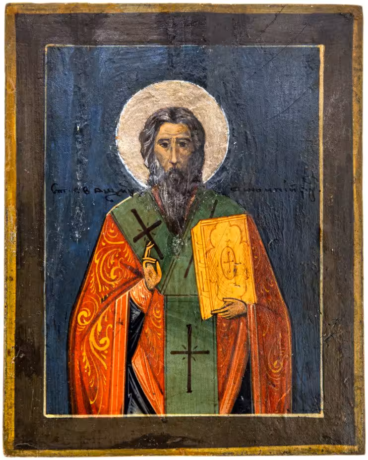 Икона "Священномученик Антипа", дерево, темпера, Россия, 1990-2000 гг.