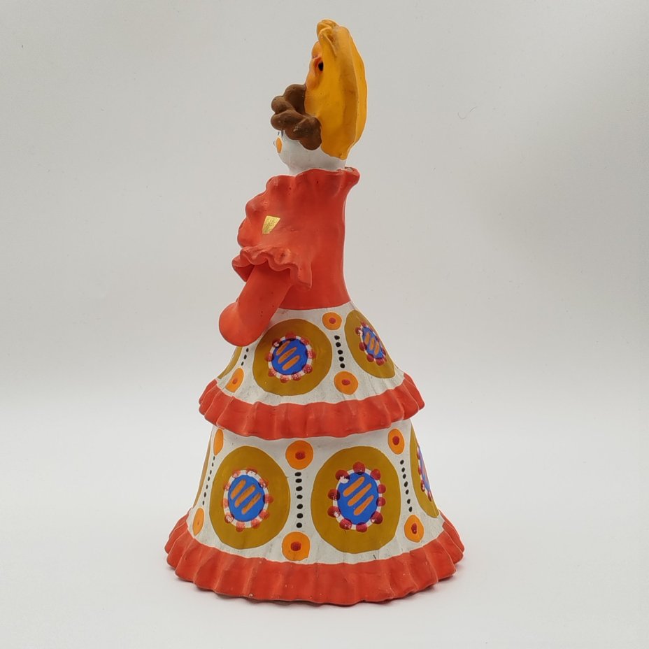 Игрушка "Барыня", автор Смирнова Е.А., глина, лепка, роспись, Дымковская игрушка, СССР, 1991 г.