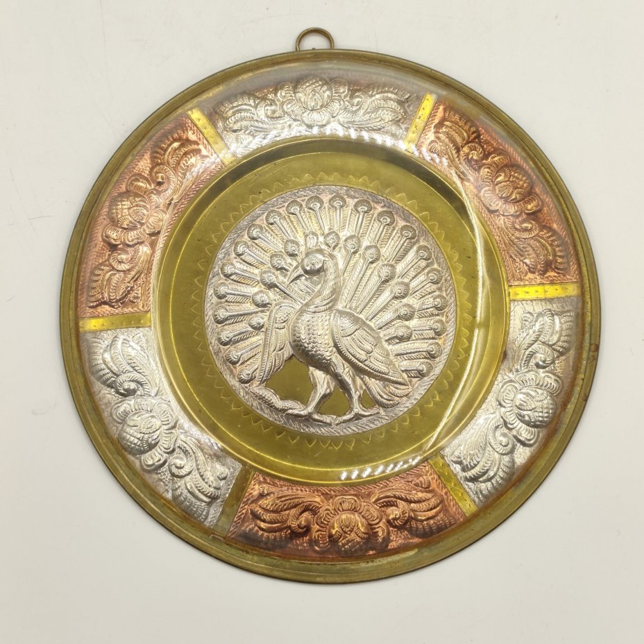 Тарелка декоративная, настенная "Павлин", в футляре