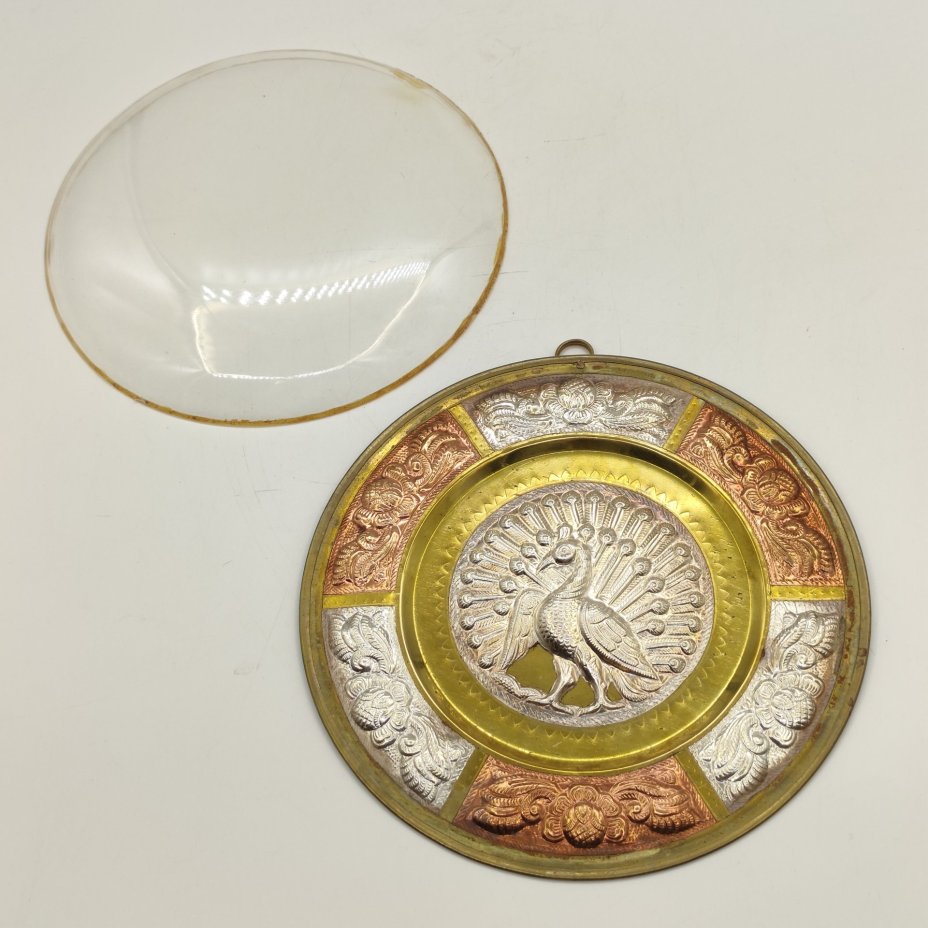 Тарелка декоративная, настенная "Павлин", в футляре